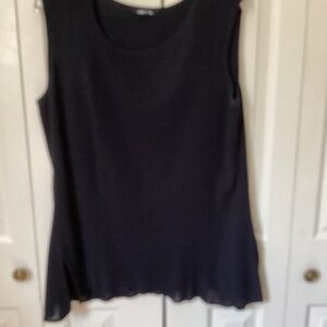 MISOOK BLACK SLEEVELESS TOP flounce hem